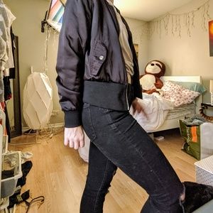 Zara Black Bomber Jacket